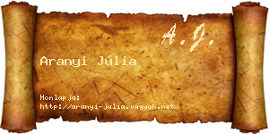 Aranyi Júlia névjegykártya
